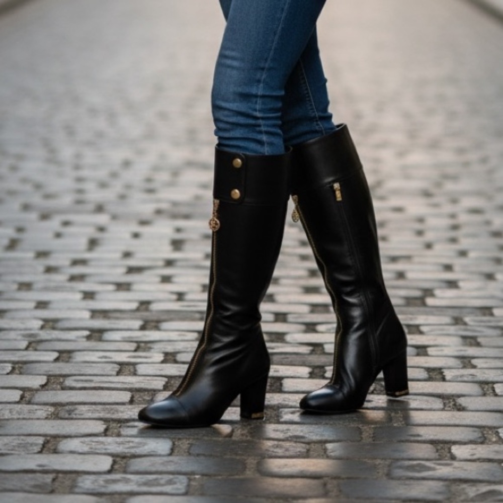 Bellofatto knee high leather boots woman’s 8